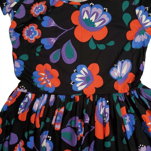 Marimekko Mollamaija Floral Dress XS Long Sleeve Pockets Cotton Gatherin… - Picture 7 of 12
